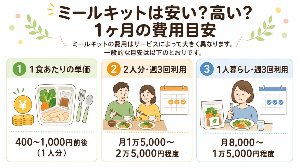 ミールキットは安い？高い？1ヶ月の費用目安