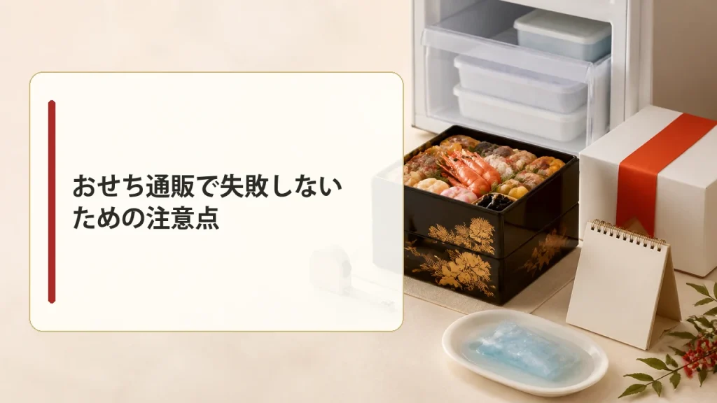 おせち通販で失敗しないための注意点を示す画像