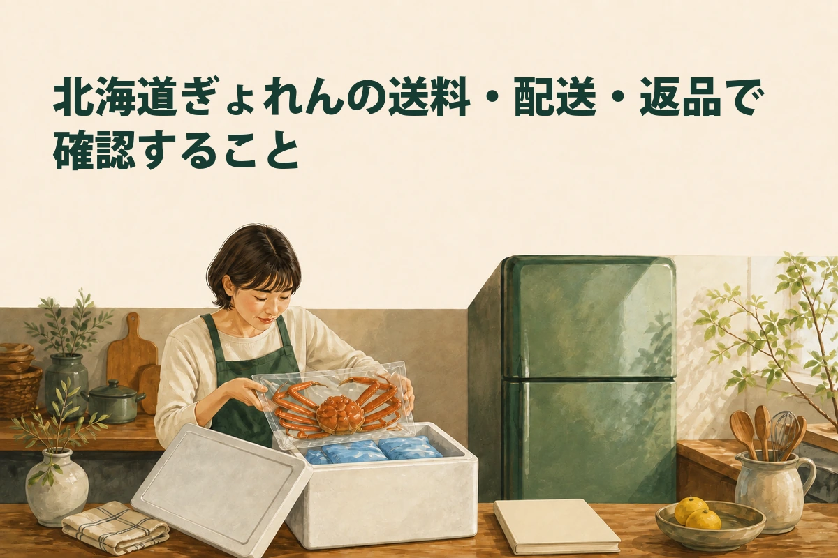 冷凍便の受取日と商品の状態を確認する準備のイラスト