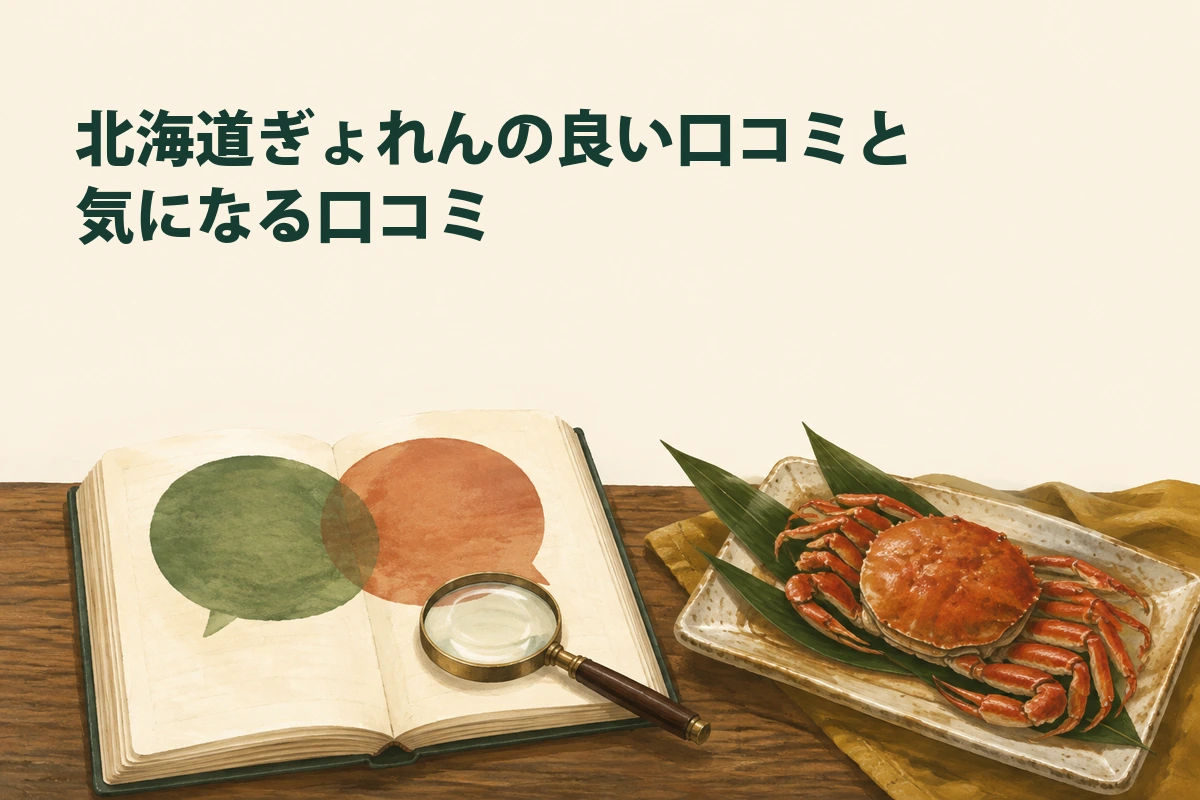 良い感想と気になる感想を商品ごとに読み比べるイラスト