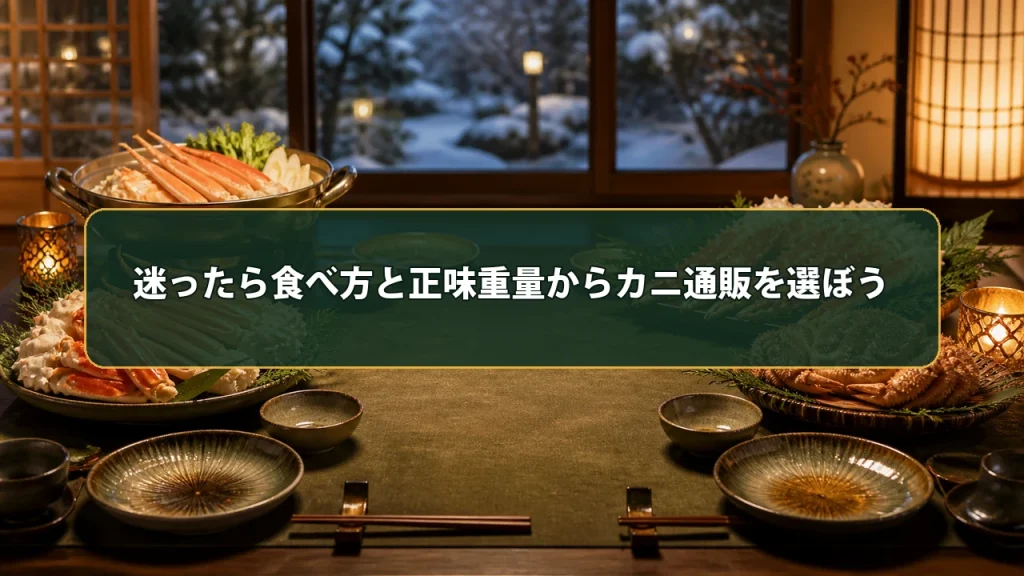 迷ったら食べ方と正味重量からカニ通販を選ぼう