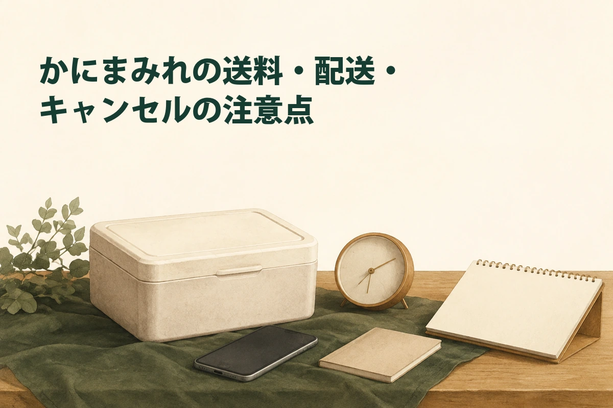 配送費と受取日、購入条件の確認を表現したイラスト