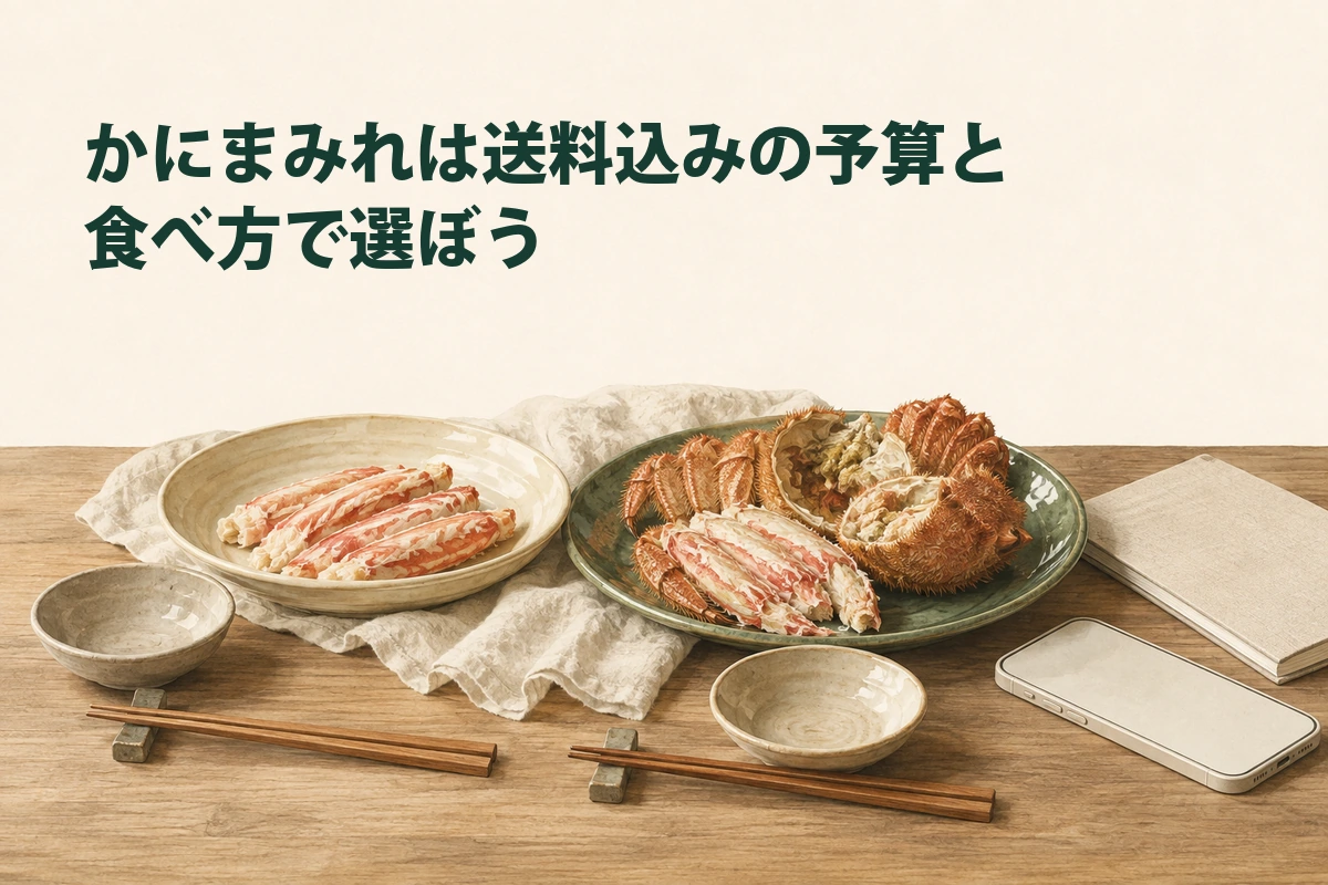 送料込みの予算と好みの食べ方を確認して選ぶイラスト