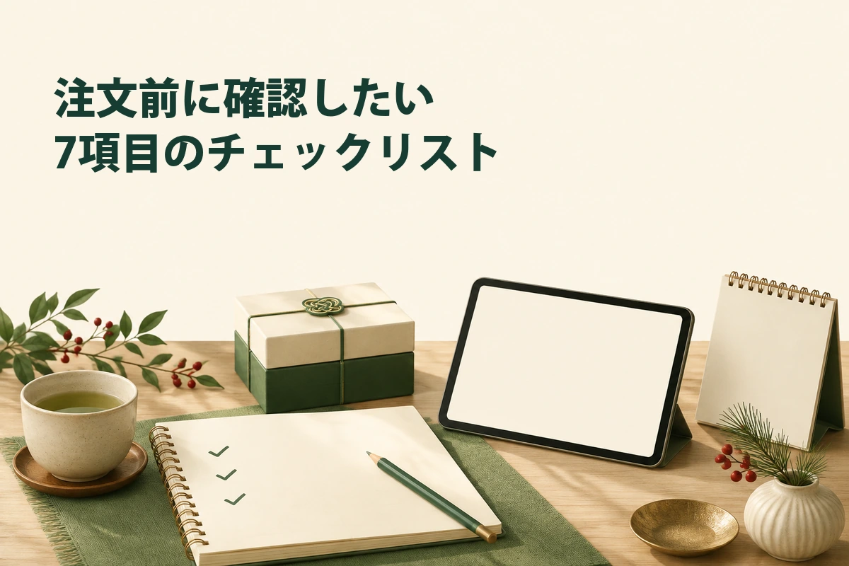 注文前に必要な条件を一つずつ確かめるイメージ