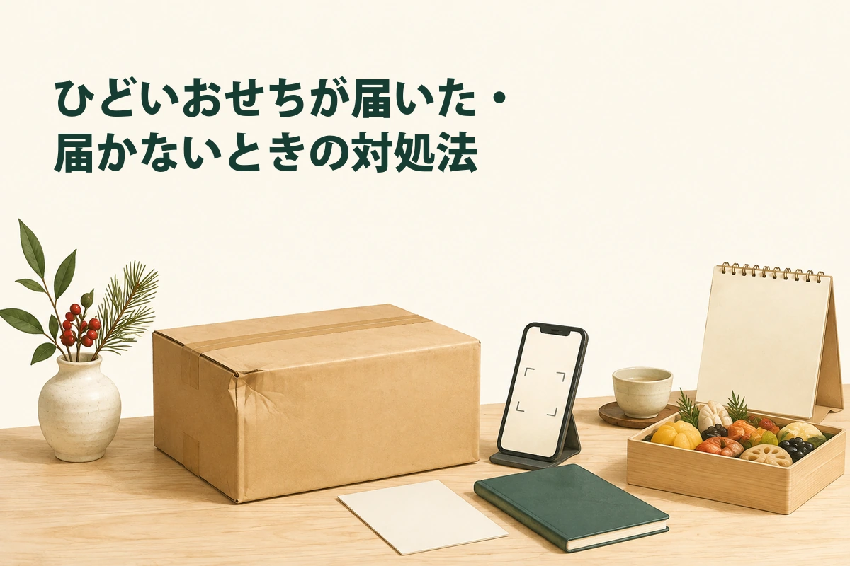 届いた箱の状態を記録して注文情報と照らし合わせるイメージ