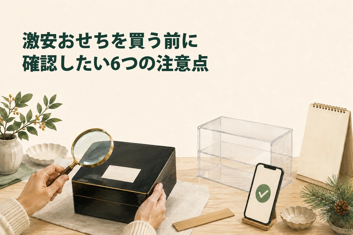 金額・配送・保存場所などを購入前に確認するイメージ