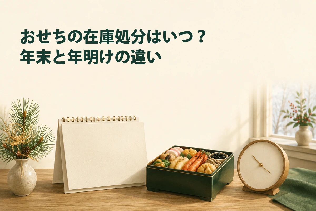 年末と年明けでおせちの購入時期を考えるイメージ